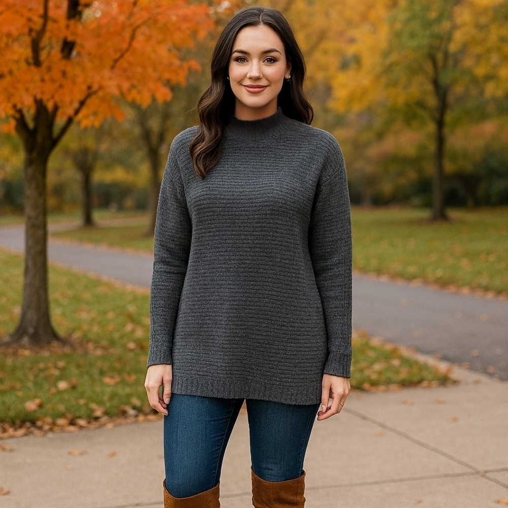 Bartolini Cashmere Merino Blend Charcoal Sweater - Made in Italy
